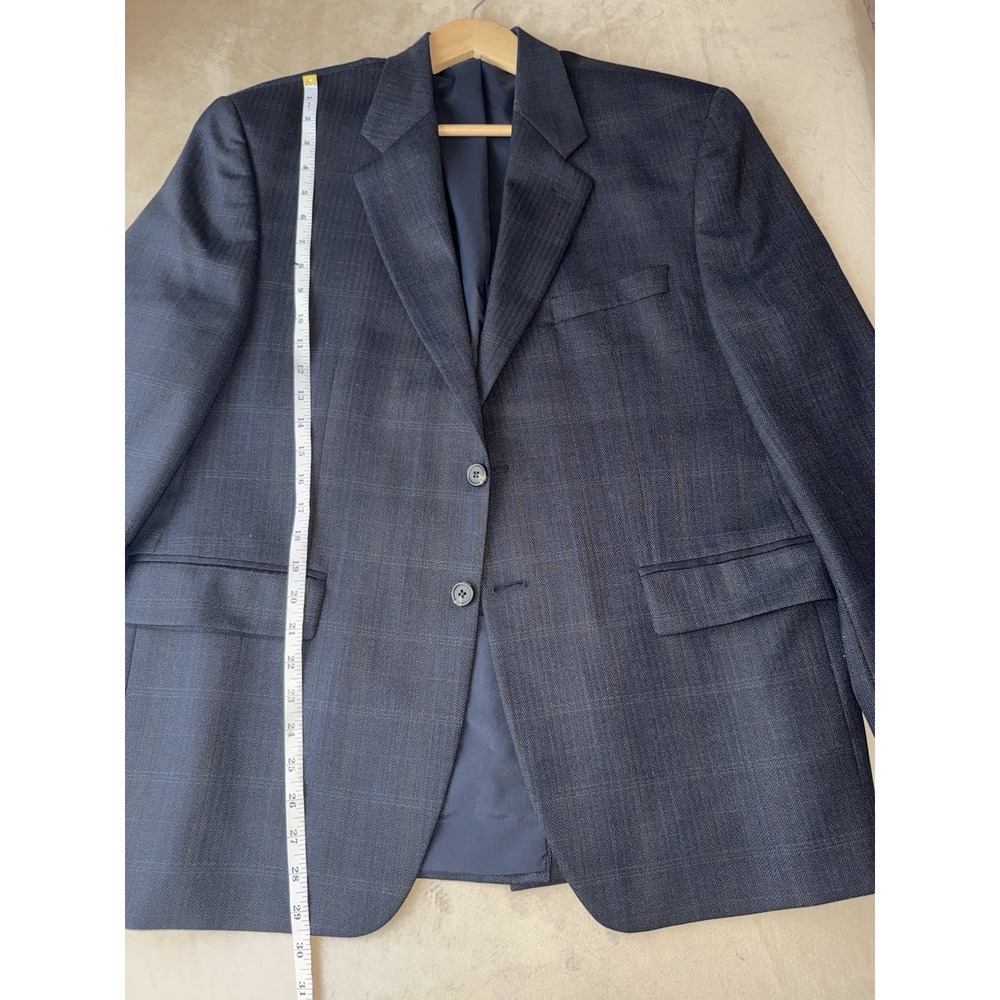 Lauren Ralph Lauren 100% Wool Herringbone Blue Blazer Size 42S - Picture 9 of 16